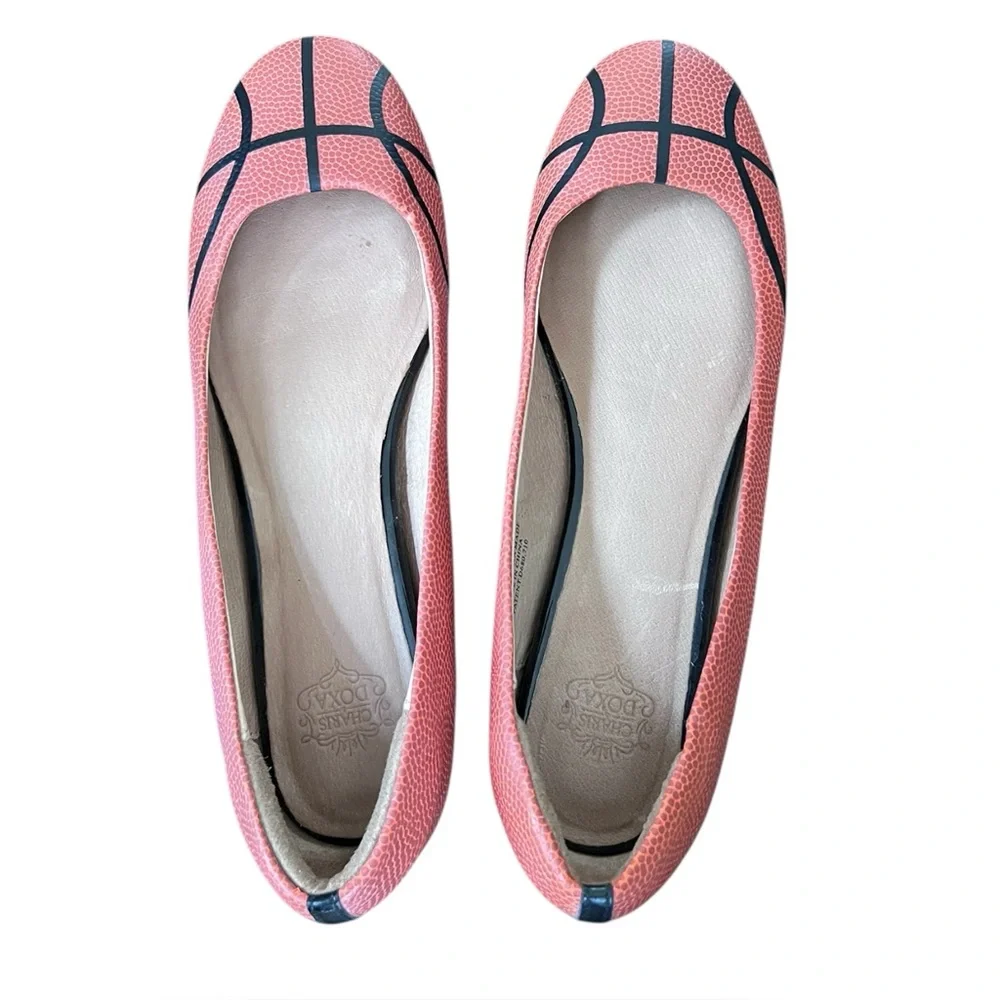 CHARIS & DOXA Basketball Fan Round Toe Flats Slam Dunk Women's Size 9 - Picture 2 of 7